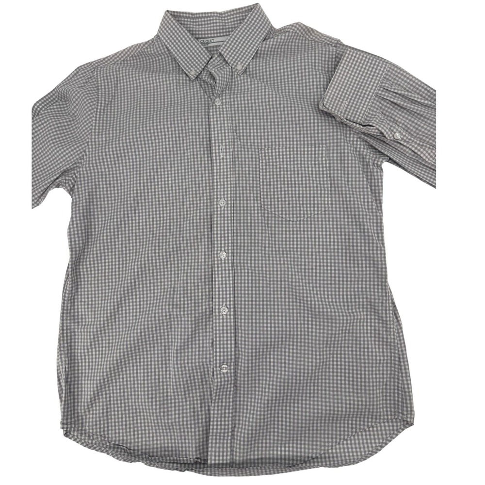CRIQUET Mens Button Down Gingham Shirt Size M Long Sleeve 100 Cotton Made in USA